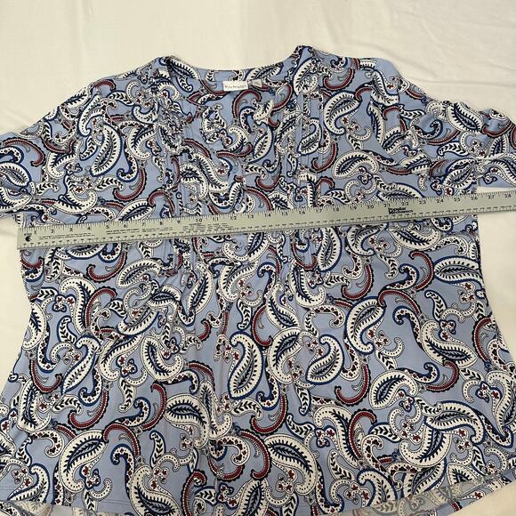 Kim Roger's Women's Curvy Blouse Paisley Whimsical Blues Size 3x - Picture 7 of 8